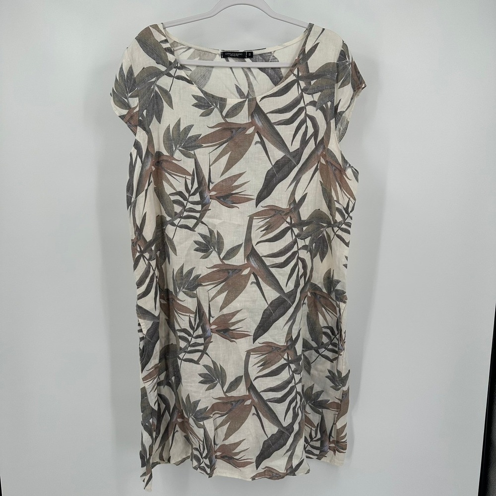 Womens Quiet Luxury Linen Dress Size 1X Resort Mediterranean Made in Italy